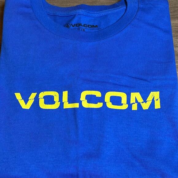Volcom RIPPEURO SHORT SLEEVE Royal Blue Cotton Graphic TEE Size L - Picture 5 of 5